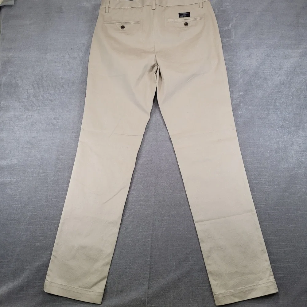 Banana Republic Aiden Chino Mens Actual Sz 34x33 Khaki Tan Slim Fit Cotton Pants
